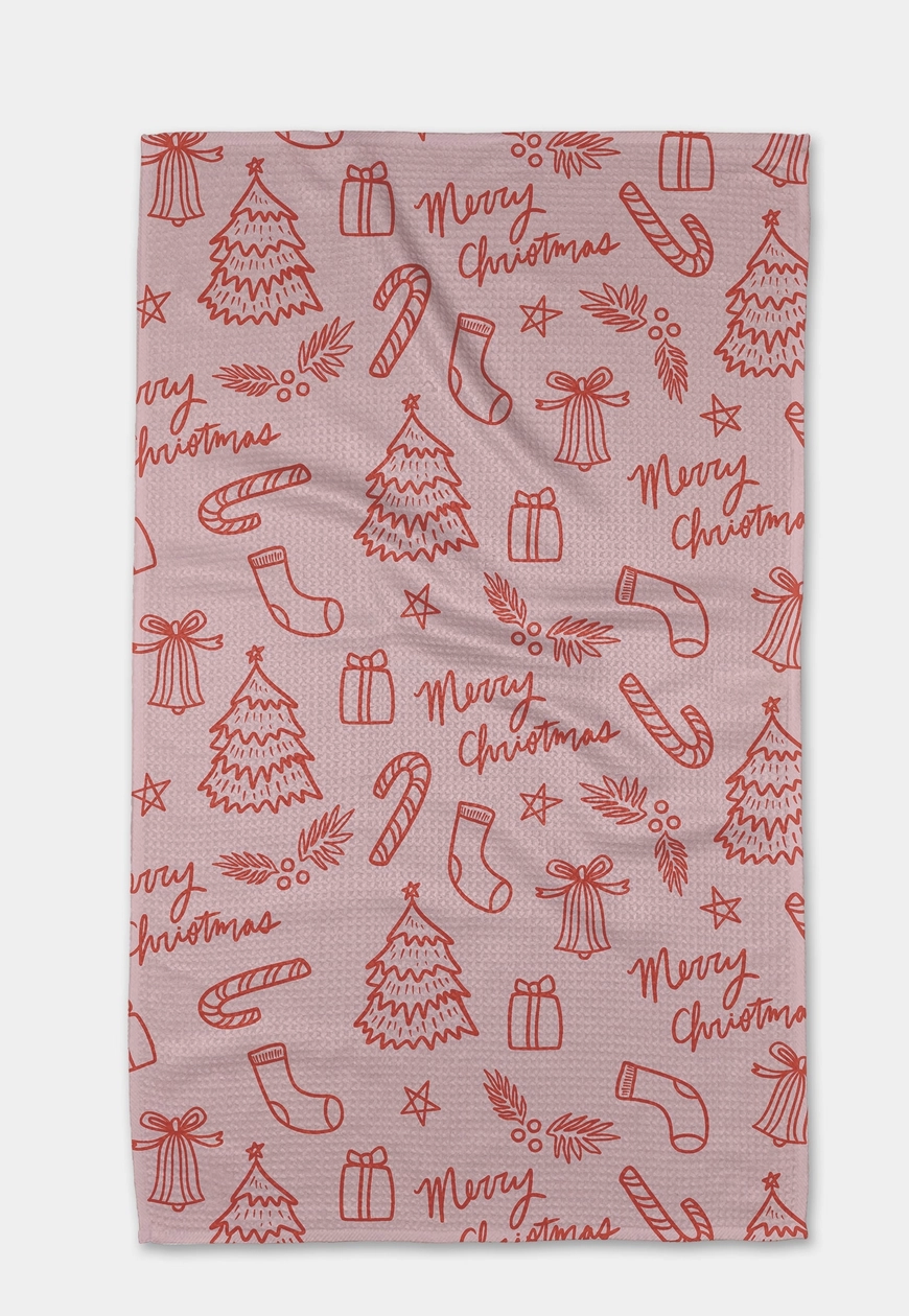 Pink christmas 2025 kitchen towels